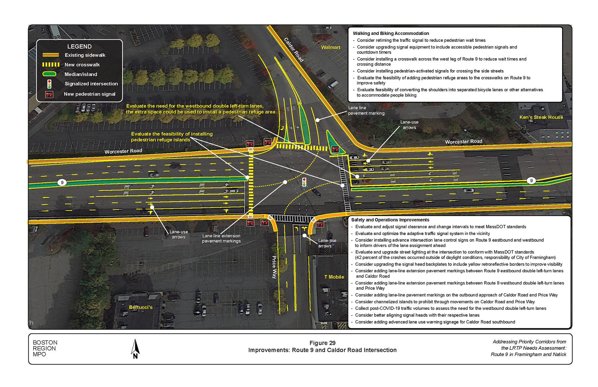 Figure 29 is an aerial photo showing the intersection of Route 9 and Caldor Road and the improvements